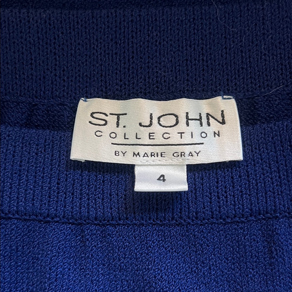 St. John Collection Vivid Blue Knit Suit – Skirt & Jacket - Picture 2 of 9